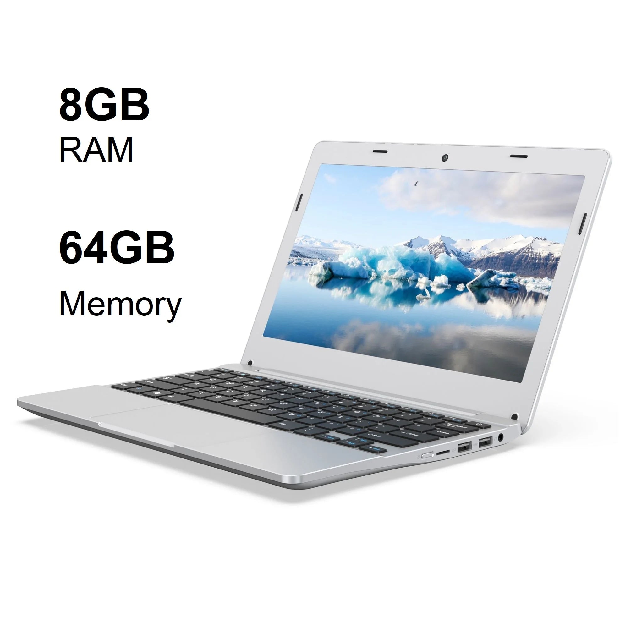 11.6" FHD Laptop, Intel J4105, 8GB RAM, 64GB EMMC, Win10 Pro, USB 3.1, Type-C, HDMI, WiFi, 5000mAh, OEM Support for Resellers