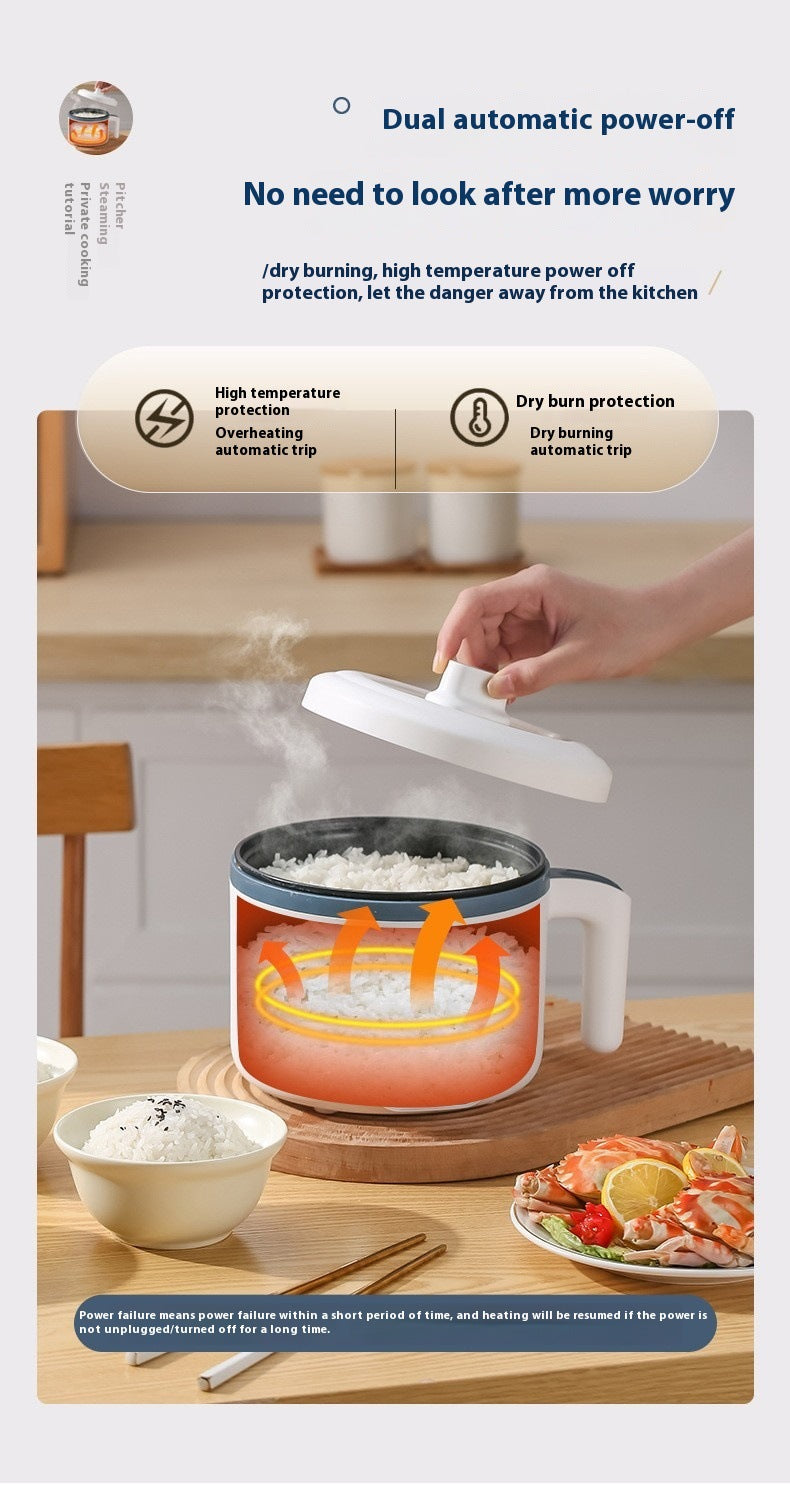 Household Electric Cooking Machine 1-2 People Hot Pot Stew Heating Eggs Soup Non-stick Pan Multifunction Electric Rice Cooker