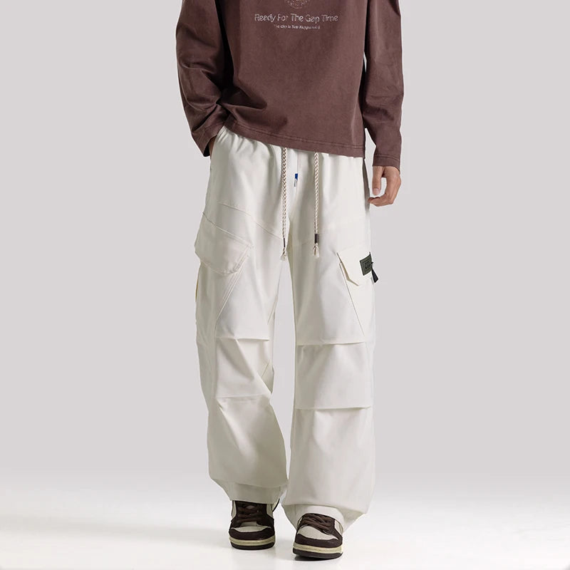 Baggy Pants For Man Casual Loose Fit Workwear Trousers Straight Leg Multiple Pockets Spring American Style