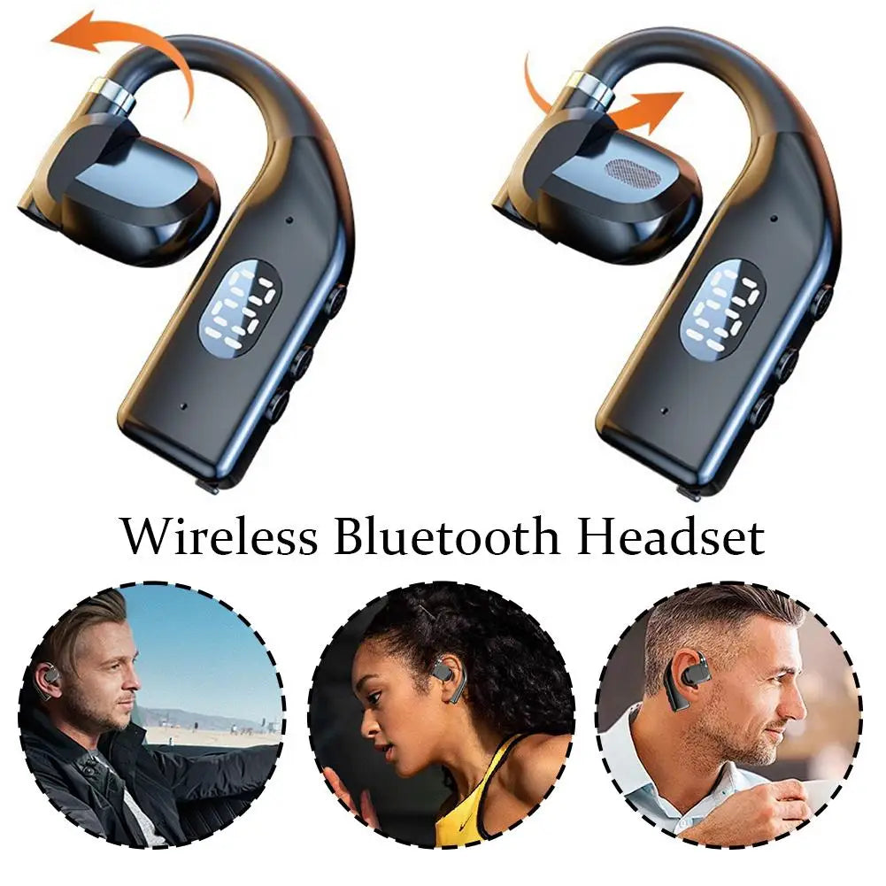 1-2Earhooks Wireless Bluetooth 5.4 Headphones Gaming Sports Headset HiFi Stereo Noise Reduction Earbuds Earphone With Microphone