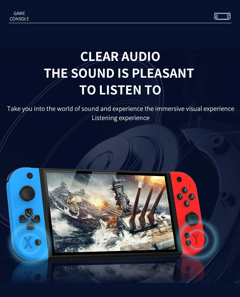 G90 7 inch 64GB 4000mAh high definition arcade handheld game console for PSP/PS1 nostalgic retro TV game controller