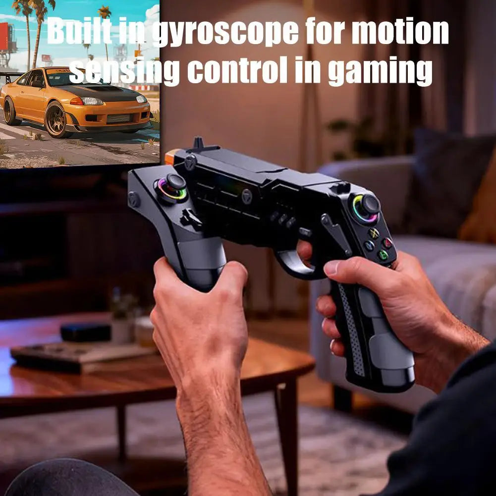 Wireless Game Gun PG-9257 For PS4 Android/iOS PC With Gyro,Vibration,Rapid Fire&RGB