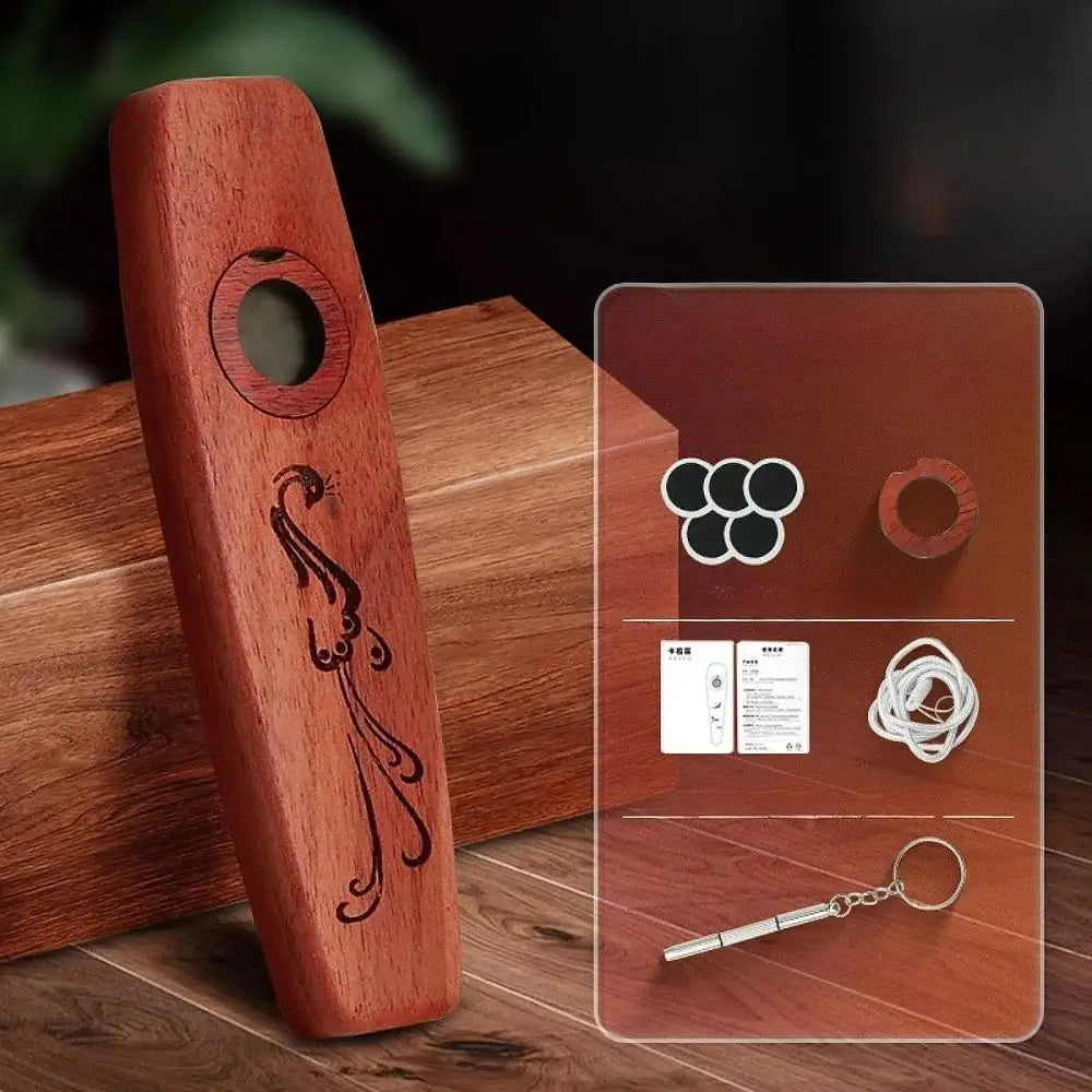 Musical Instrument Creative Wooden Kazoo Professional Portable Accompaniment Kazoo Smooth Lightweight Wind Instrument Music Gift