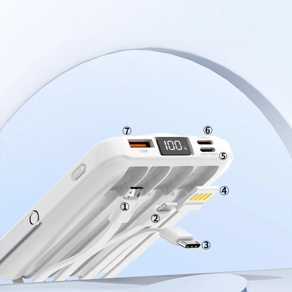 10000mAh Magnetic Power Bank Portable Wireless Charger With Cable Fast Charging External Battery Stand For iPhone 16 15