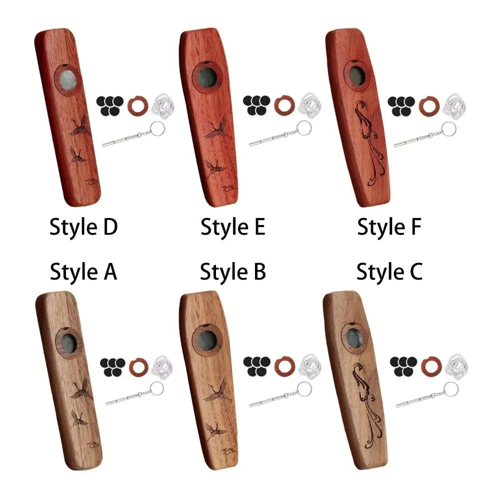 Musical Instrument Creative Wooden Kazoo Professional Portable Accompaniment Kazoo Smooth Lightweight Wind Instrument Music Gift
