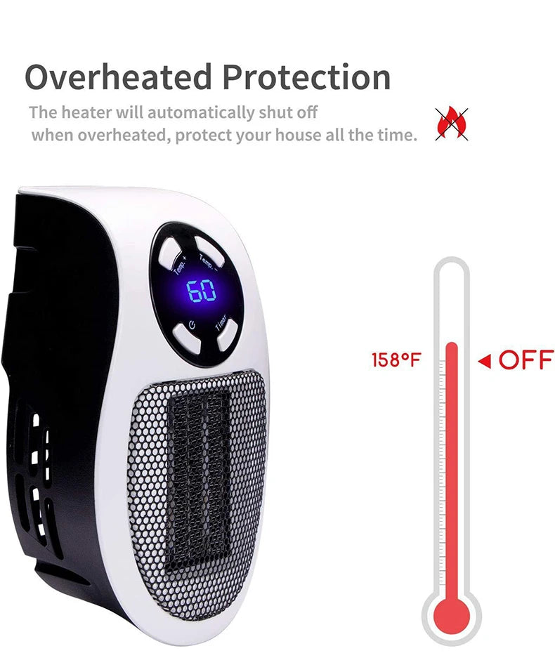Portable Heater Electric Heater Convenient Room Heater Heating Warm Air Blower Wall Mounted Winter Warmer Machine Home Appliance