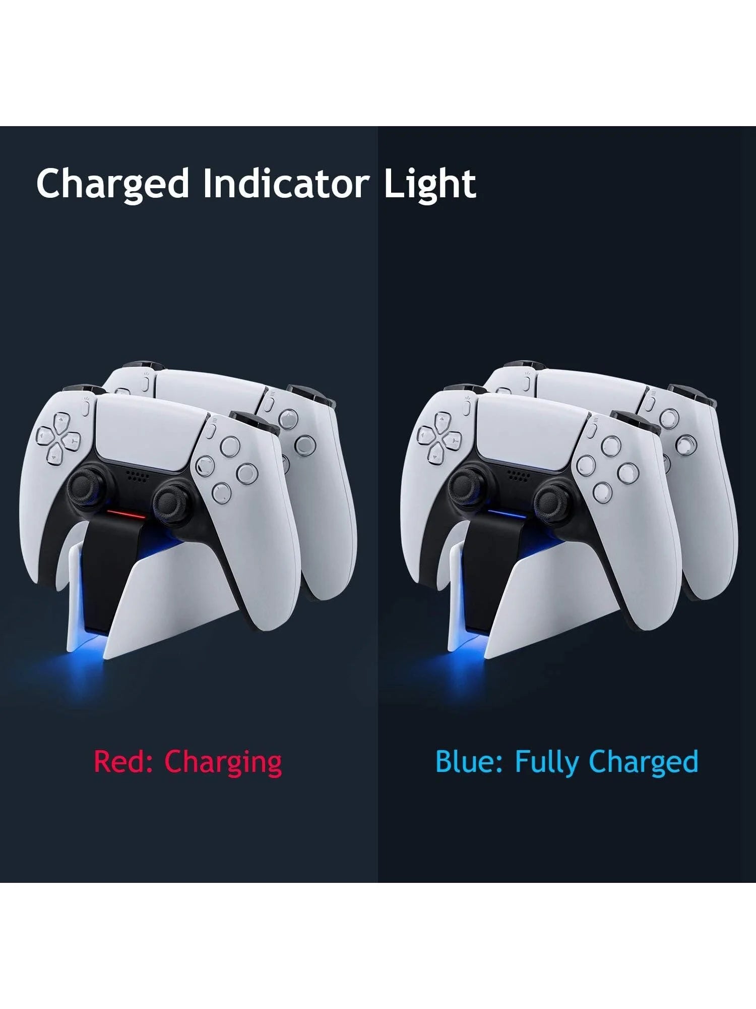 Game Wireless Charging Station for PS5 with Dual Fast Charger Dock and LED Charging Indicators