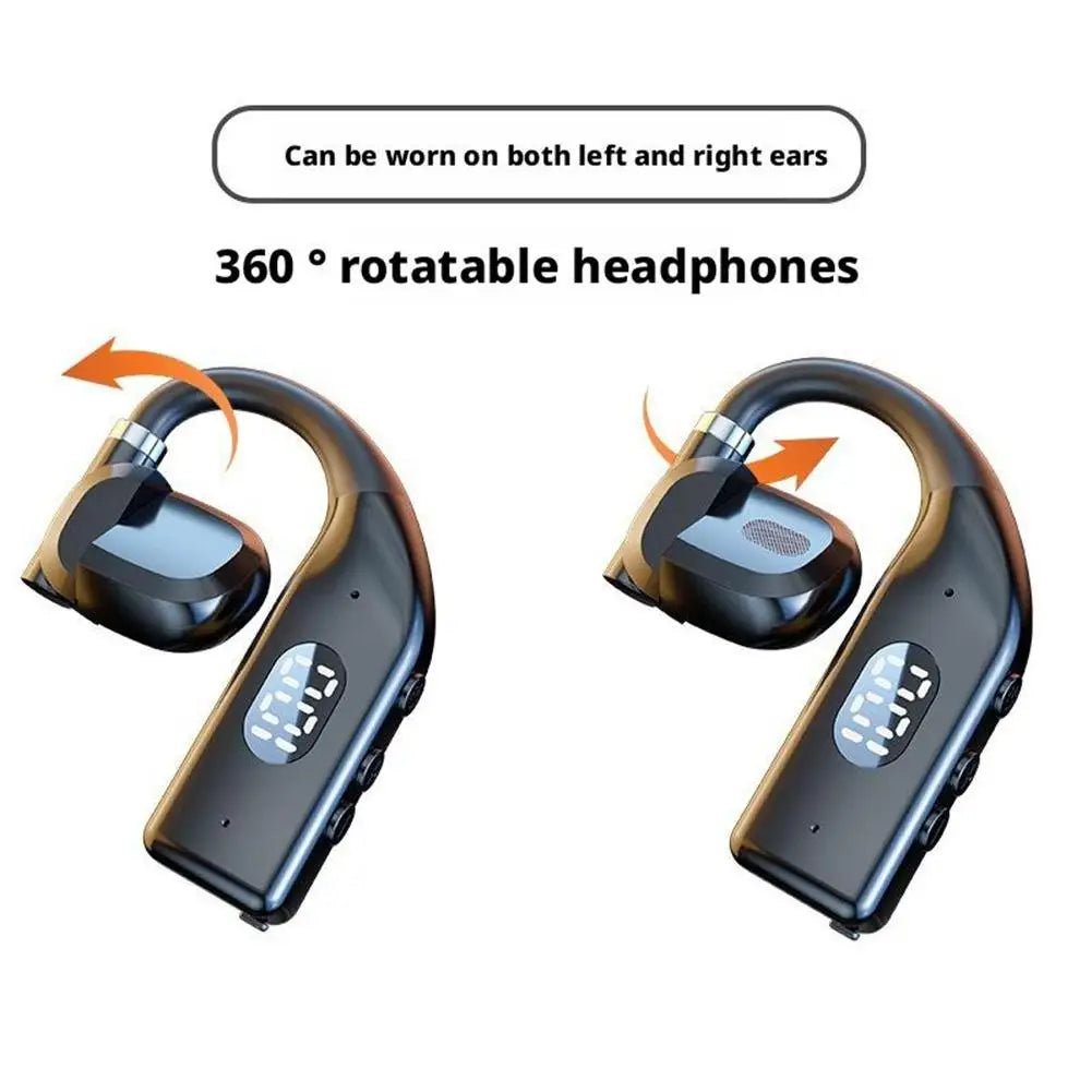 1-2Earhooks Wireless Bluetooth 5.4 Headphones Gaming Sports Headset HiFi Stereo Noise Reduction Earbuds Earphone With Microphone