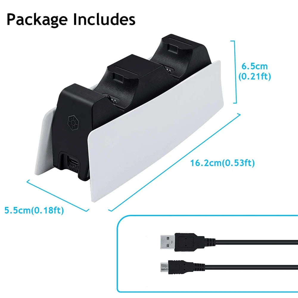 Game Wireless Charging Station for PS5 with Dual Fast Charger Dock and LED Charging Indicators