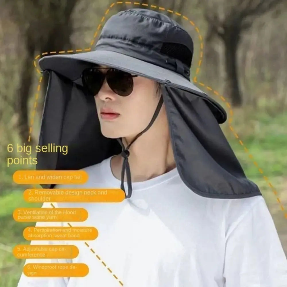 Fishing Caps Caps Mask Set Bucket Hat Sunscreen UV Protection Fisherman Hat Neck Headband Visor Sun Hat Outdoor