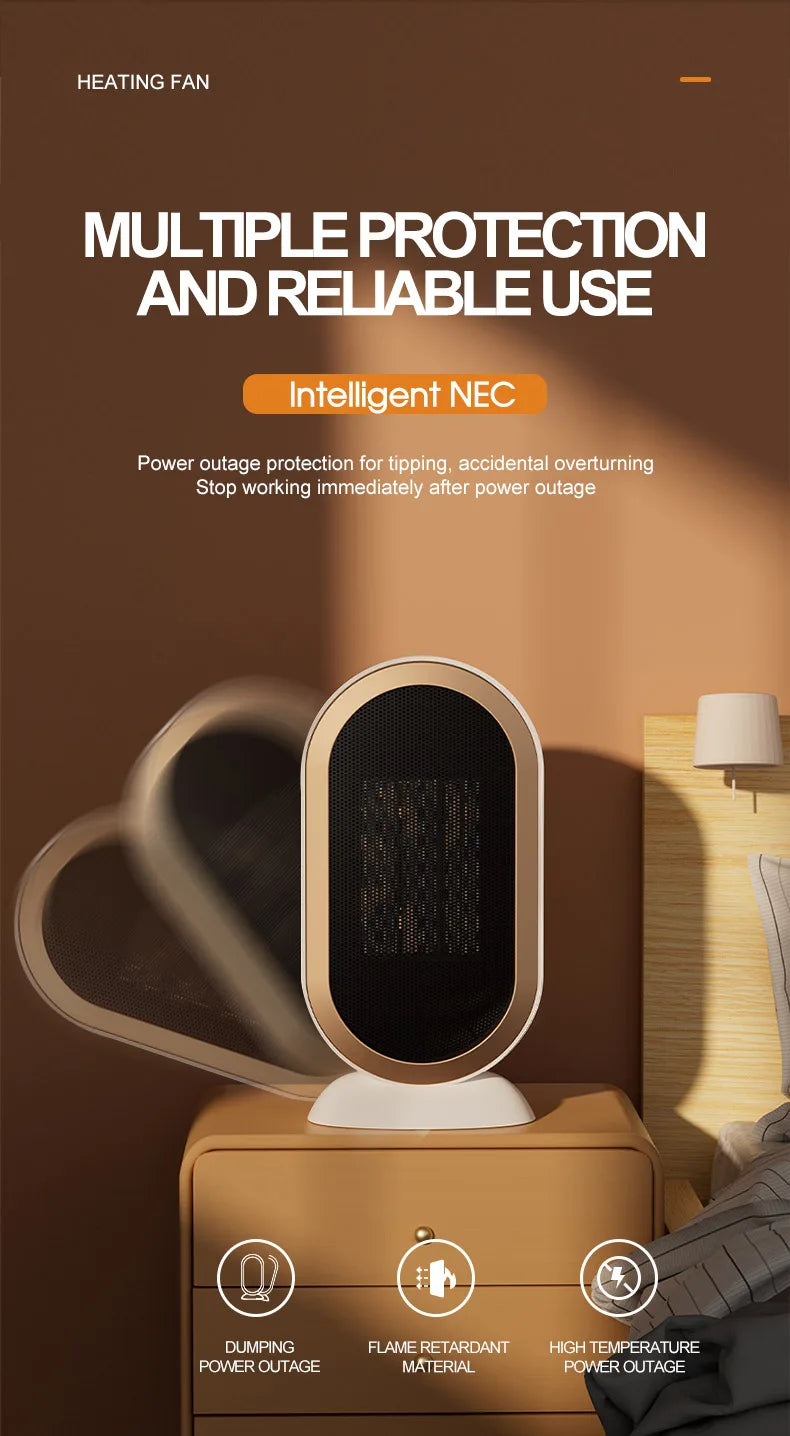 HOMFISH Heater Electric Heater Convenient Room Heater Heating Warm Air Blower Wall Mounted Winter Warmer Machine Home Appliance