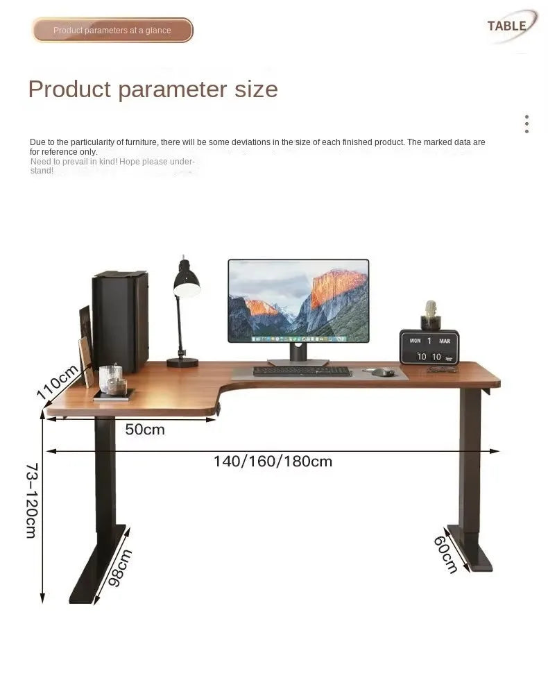 Intelligent Modern Home Office Adjustable Computer Desk Durable Ergonomics L-Shaped Corner Lifting Platform Electric Home Office