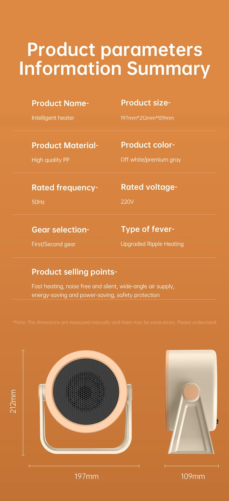 Portable Desktop Heater Electric Heater Hot Air Blower Fan Heater Mini Radiator Office Room Home Appliance Warmer Low Consumptio