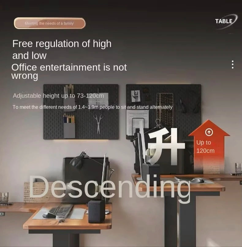 Intelligent Modern Home Office Adjustable Computer Desk Durable Ergonomics L-Shaped Corner Lifting Platform Electric Home Office