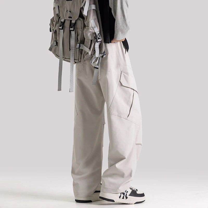 Baggy Pants For Man Casual Loose Fit Workwear Trousers Straight Leg Multiple Pockets Spring American Style