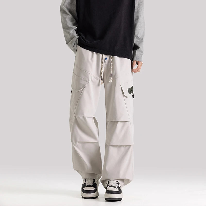 Baggy Pants For Man Casual Loose Fit Workwear Trousers Straight Leg Multiple Pockets Spring American Style