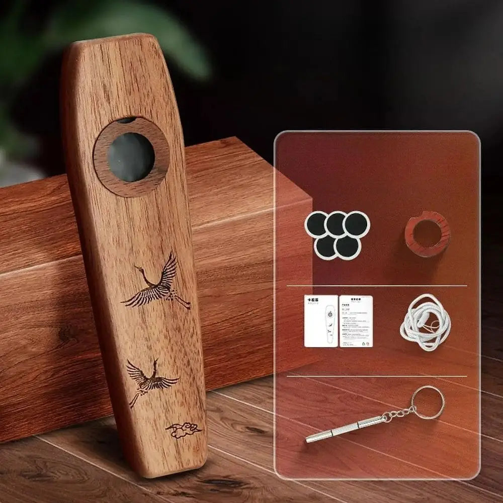 Musical Instrument Creative Wooden Kazoo Professional Portable Accompaniment Kazoo Smooth Lightweight Wind Instrument Music Gift
