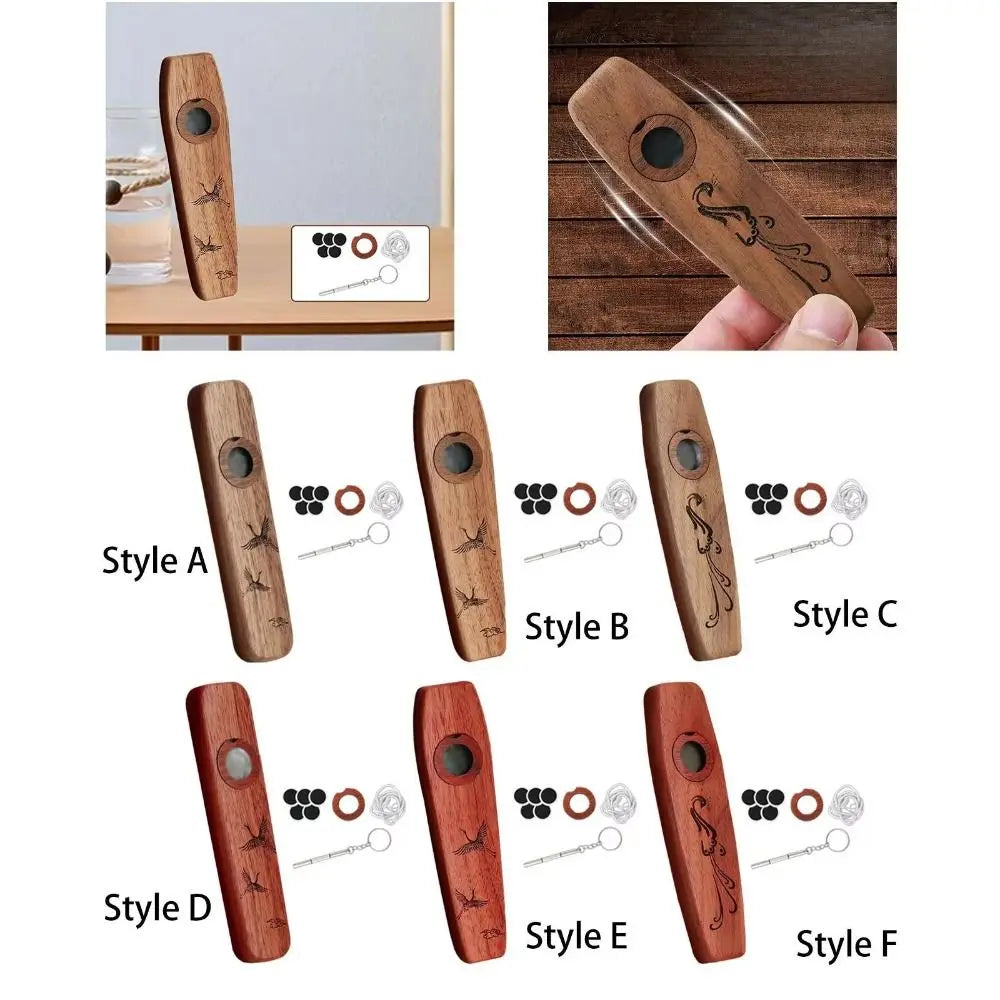 Musical Instrument Creative Wooden Kazoo Professional Portable Accompaniment Kazoo Smooth Lightweight Wind Instrument Music Gift