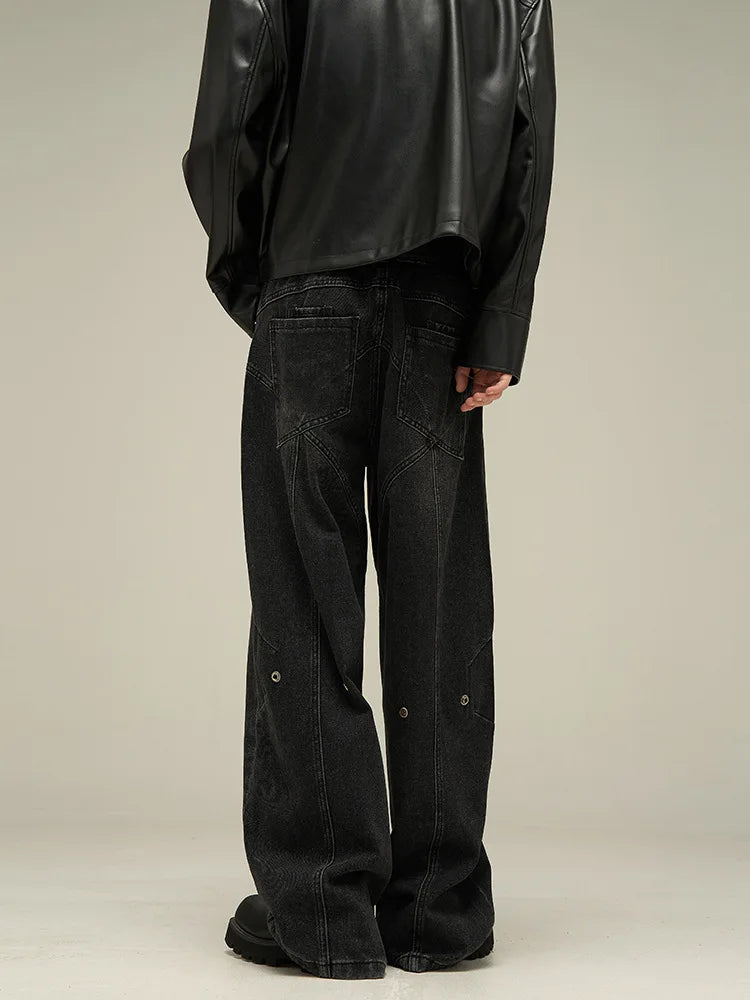 Baggy Jeans Men American Style Personality Vintage Wide Leg Trousers All-match Washed Fashion Streetwear Handsome Cool Pantalone