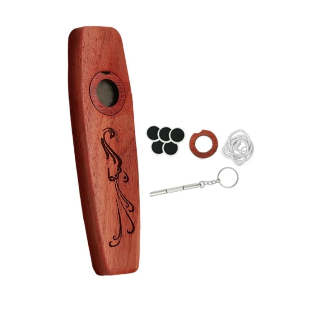 Musical Instrument Creative Wooden Kazoo Professional Portable Accompaniment Kazoo Smooth Lightweight Wind Instrument Music Gift