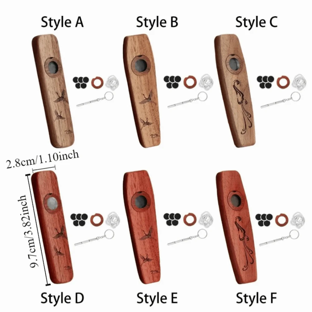 Musical Instrument Creative Wooden Kazoo Professional Portable Accompaniment Kazoo Smooth Lightweight Wind Instrument Music Gift