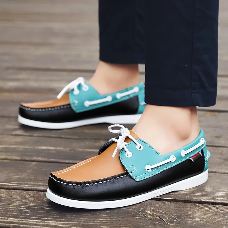 Shoes for Men Fashion Comfortable Loafers Genuine Leather Driving Shoes Men Sneakers Retro Boat Shoes Classic Designer Flats New