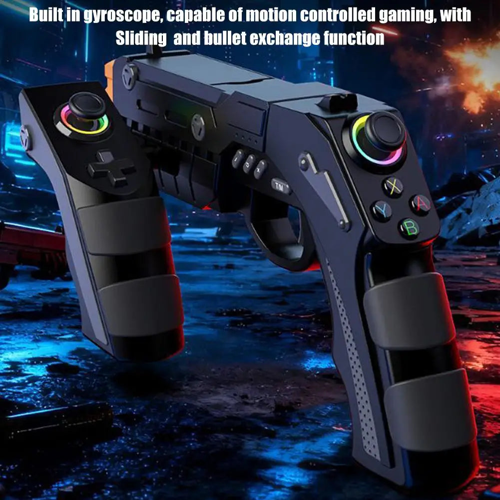 Wireless Game Gun PG-9257 For PS4 Android/iOS PC With Gyro,Vibration,Rapid Fire&RGB