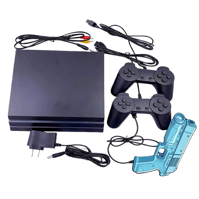 PS 4 Style Gaming Console Set With 22 Built-In Classic Games Including A Black Light Gun Controllers Suitable For Retro Game