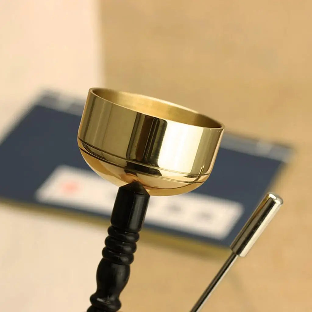 Buddhist Instruments Brass Instrument Buddha Chime Muti-Purpose Long Hand Bell Handbell Meditation Temple Ritual Monks