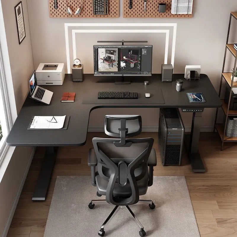 Intelligent Modern Home Office Adjustable Computer Desk Durable Ergonomics L-Shaped Corner Lifting Platform Electric Home Office