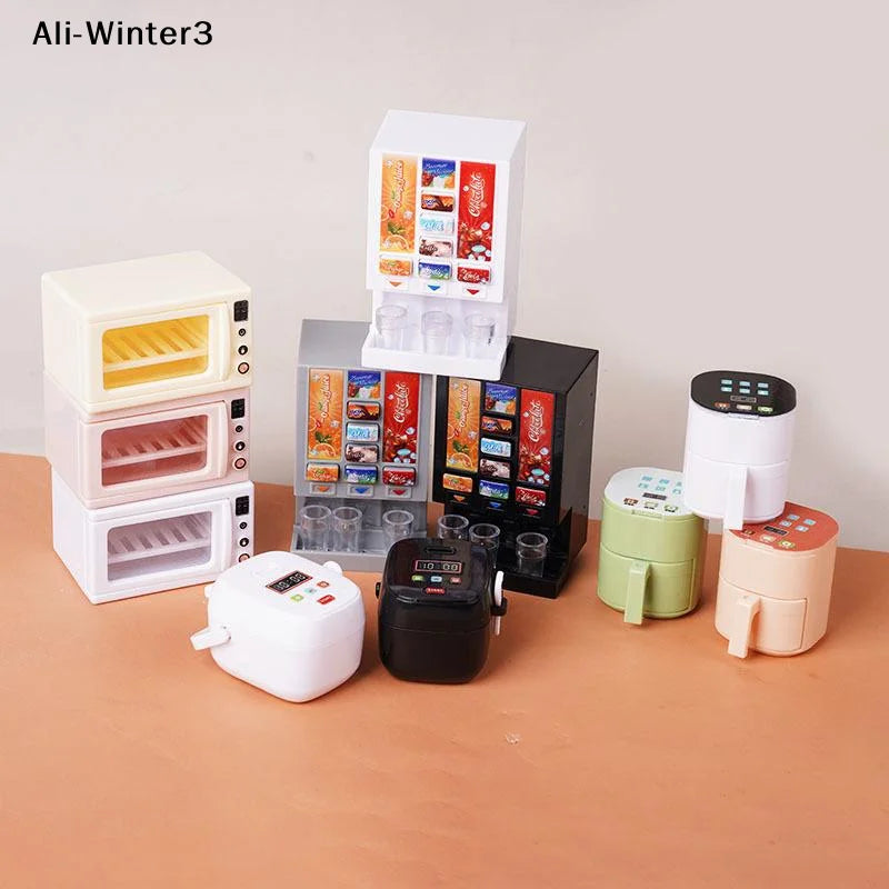 1/12 Dollhouse Simulation Miniature Kitchen Appliances Model Dollhouse Air Fryer Beverage Machine Oven Rice Cooker Ornaments