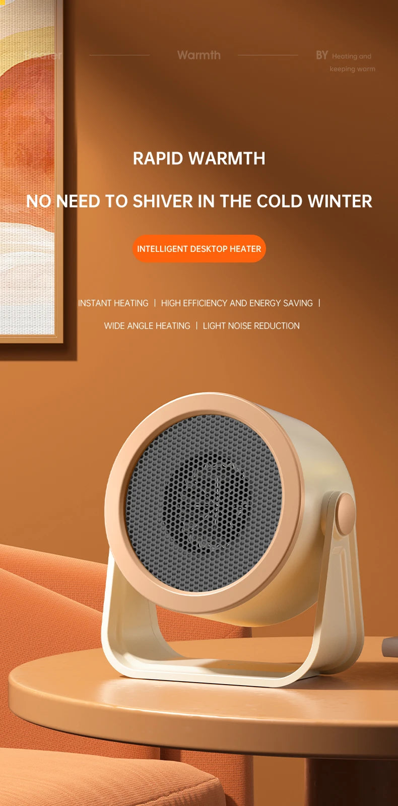 Portable Desktop Heater Electric Heater Hot Air Blower Fan Heater Mini Radiator Office Room Home Appliance Warmer Low Consumptio