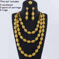 women  jewelry set indian arabic african ethiopian golden color jewelry set Hollow Out Oval Necklace Earrings Ring free shipping