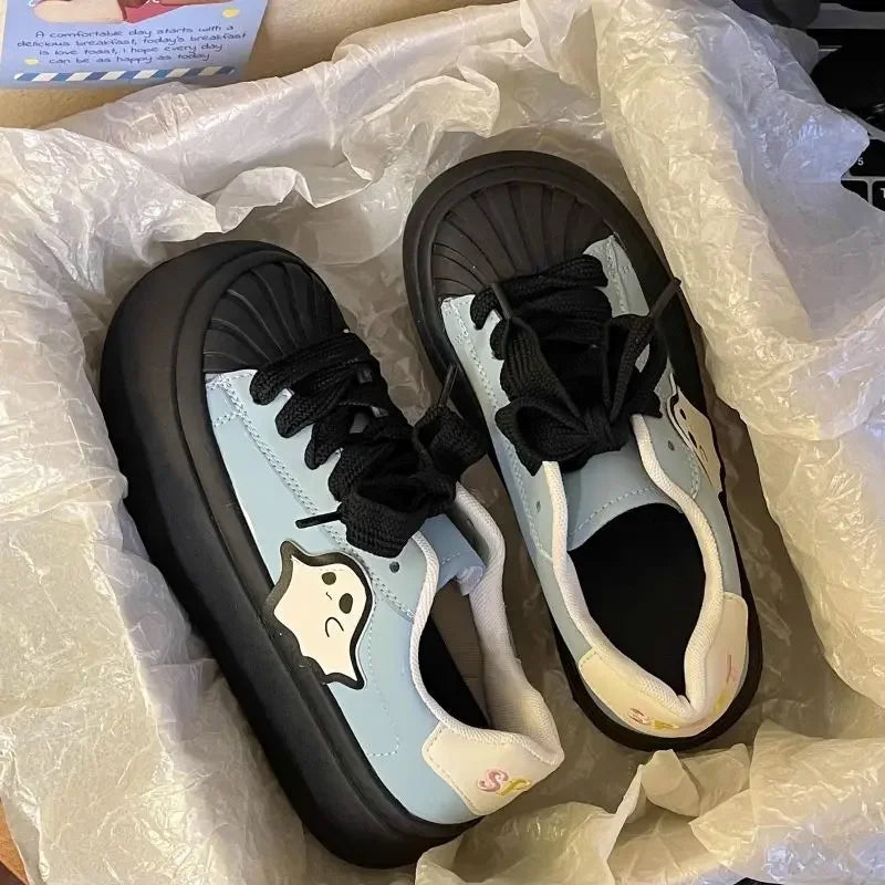 Shoes for Women High on Platform Round Toe Woman Footwear Trends 2025 Comfortable and Elegant Walking Aesthetic Vulcanized Shoe