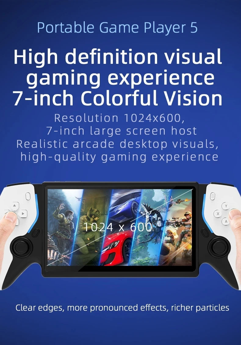 New PS5 7.0 Inch 64G Open Source System Dual Controller Handheld Game Console For PSP Street Fighter Competition