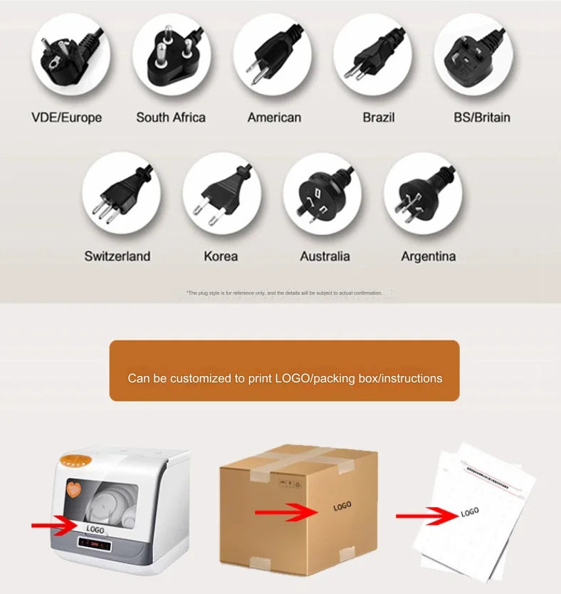 Household Portable Dishwashers Washing Machine Electric Heating Touch Control Small Table Top Automatic Countertop Dishwasher