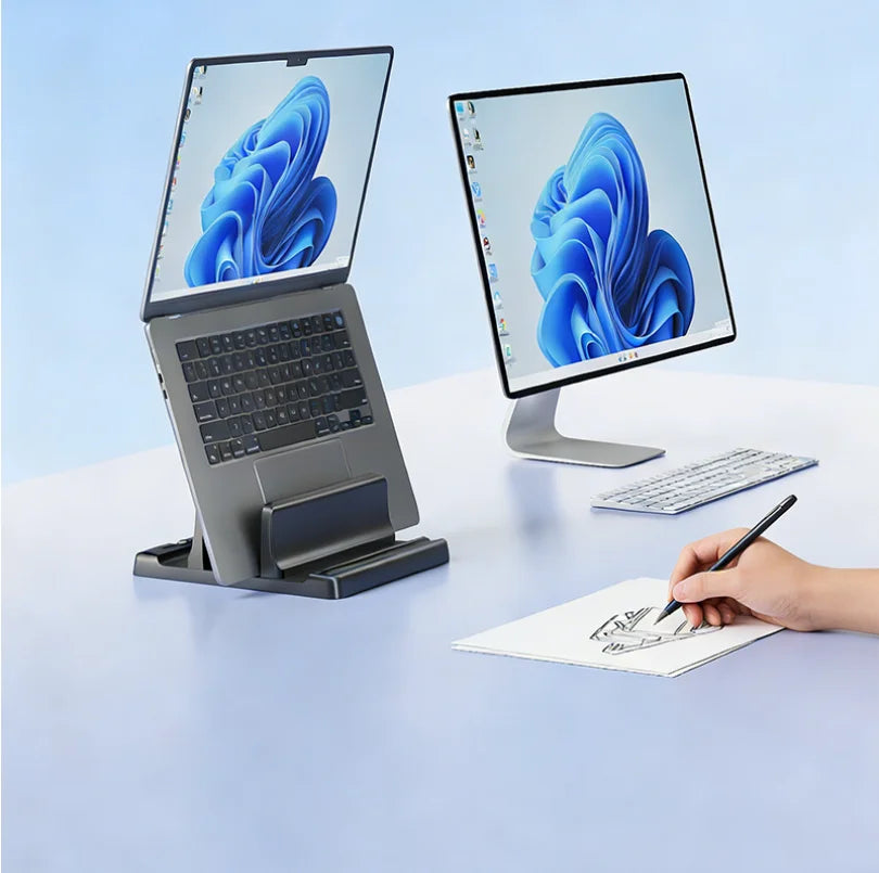 Office Laptop Stand Save Desktop Space Easy To Place Computer Accessories Scalable Width Office Desk Storage