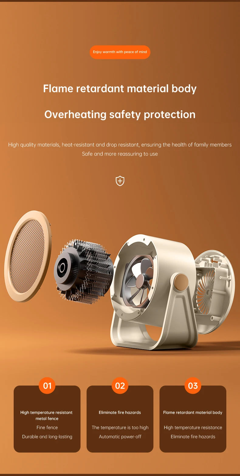 Portable Desktop Heater Electric Heater Hot Air Blower Fan Heater Mini Radiator Office Room Home Appliance Warmer Low Consumptio