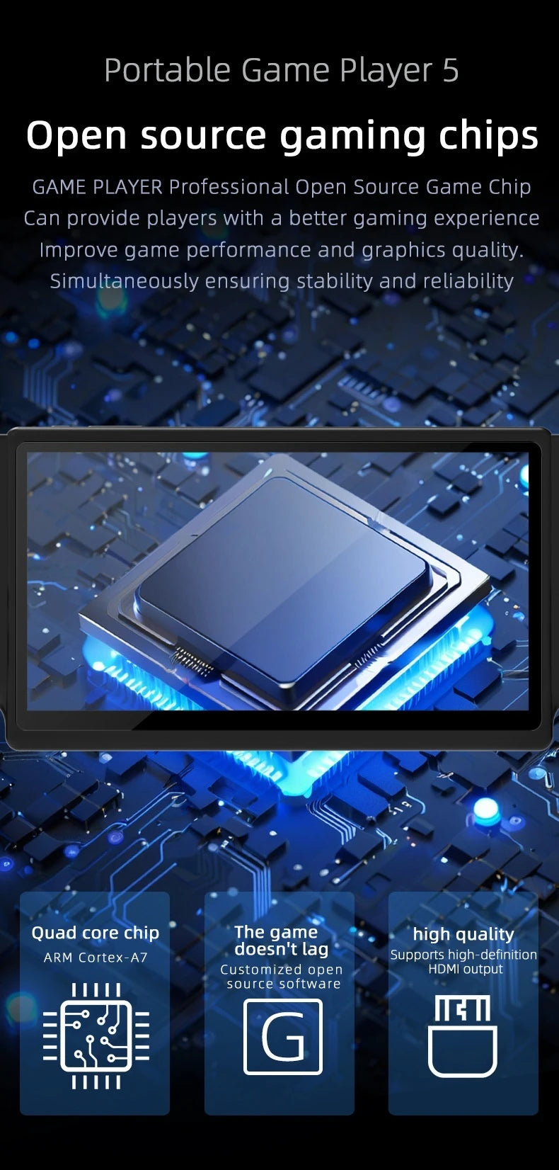 New PS5 7.0 Inch 64G Open Source System Dual Controller Handheld Game Console For PSP Street Fighter Competition