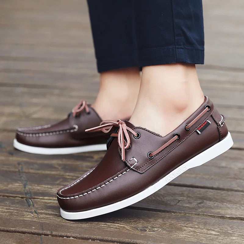 Shoes for Men Fashion Comfortable Loafers Genuine Leather Driving Shoes Men Sneakers Retro Boat Shoes Classic Designer Flats New