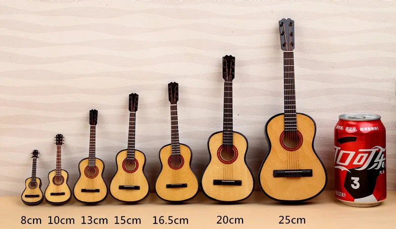 Wooden Musical Instruments Collection Decorative Ornaments Mini Classical Guitar With Support Miniature Model Decoration Gifts