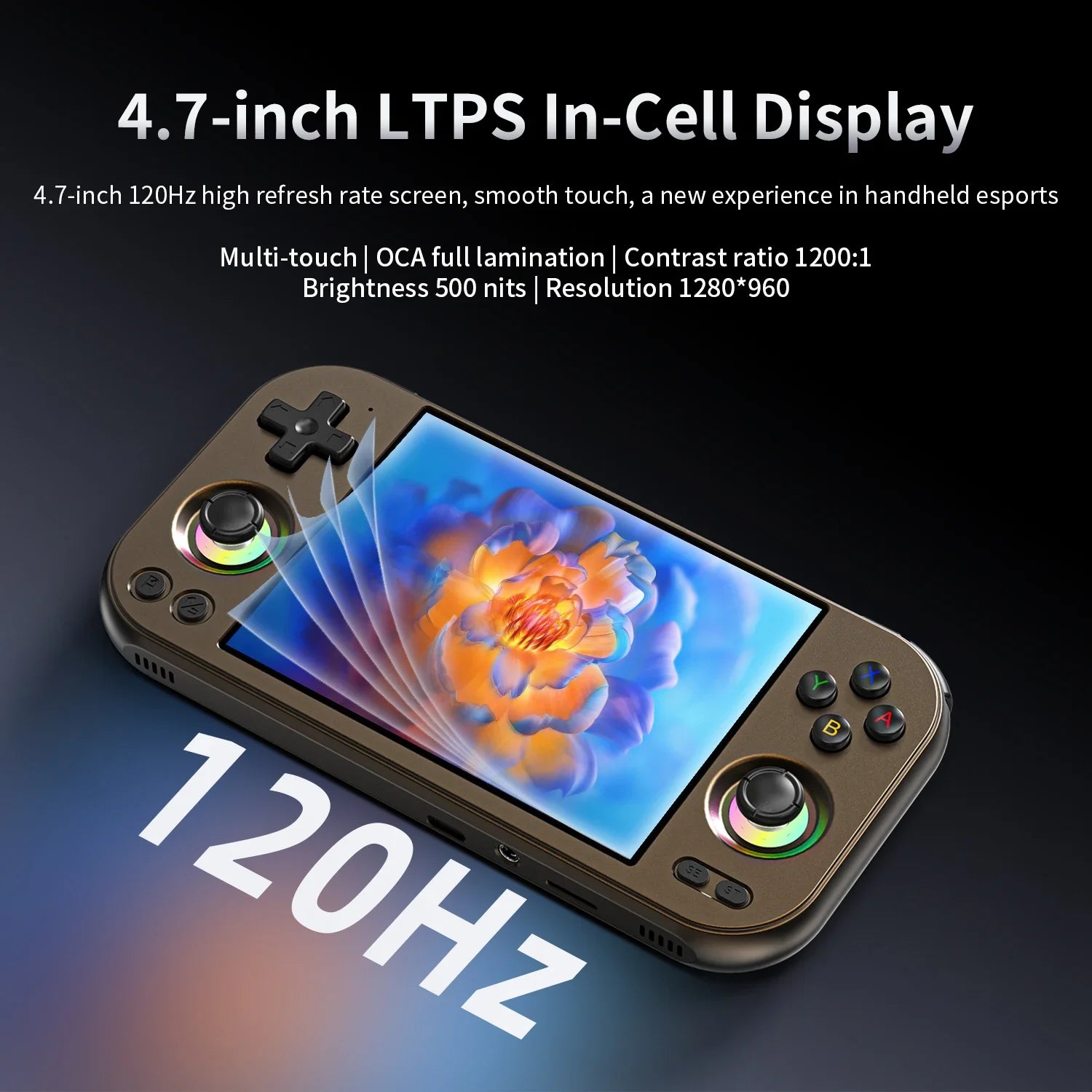 ANBERNIC RG 477M Retro Handheld Game Console 4.7-inch LTPS 64 Bit Game Player Dimensity 8300 Online Multiplayer Streaming RG477M