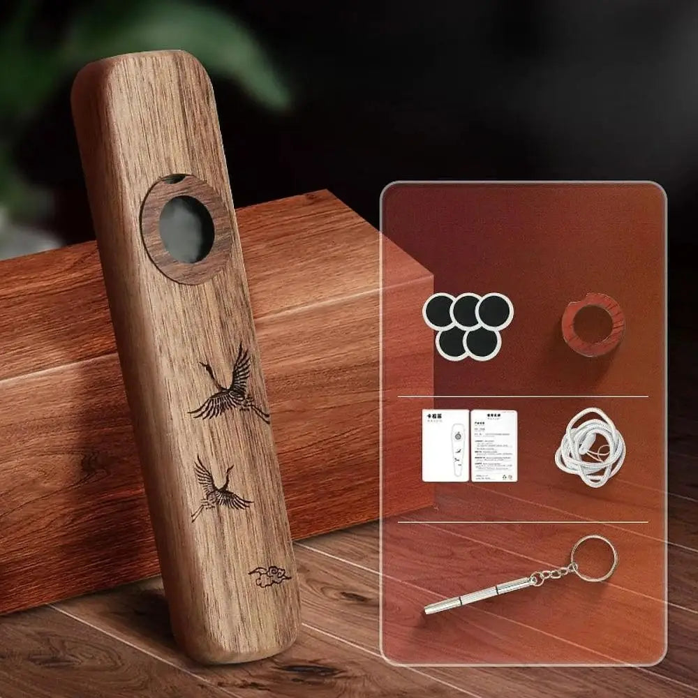 Musical Instrument Creative Wooden Kazoo Professional Portable Accompaniment Kazoo Smooth Lightweight Wind Instrument Music Gift