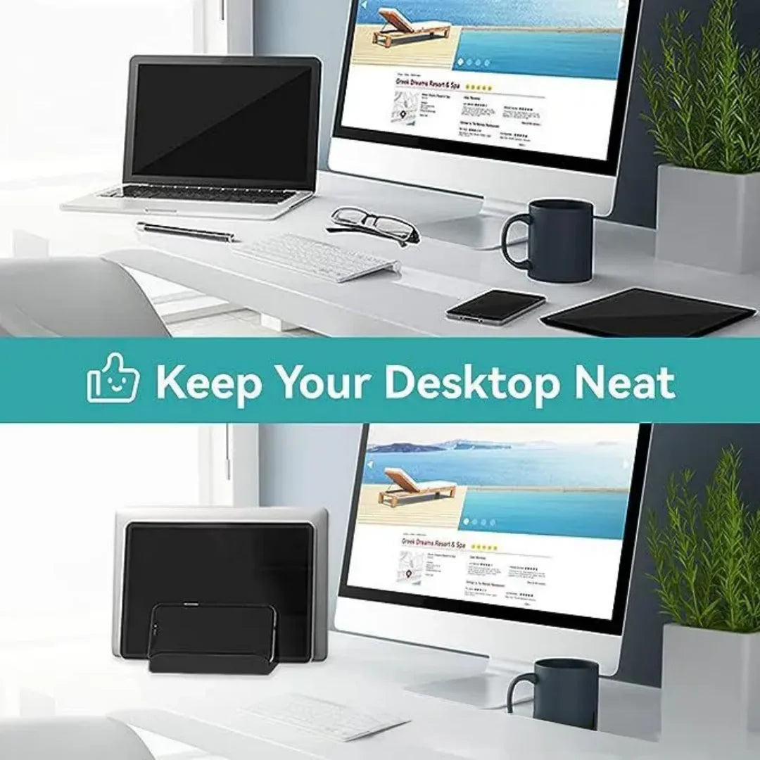 Office Laptop Stand Save Desktop Space Easy To Place Computer Accessories Scalable Width Office Desk Storage