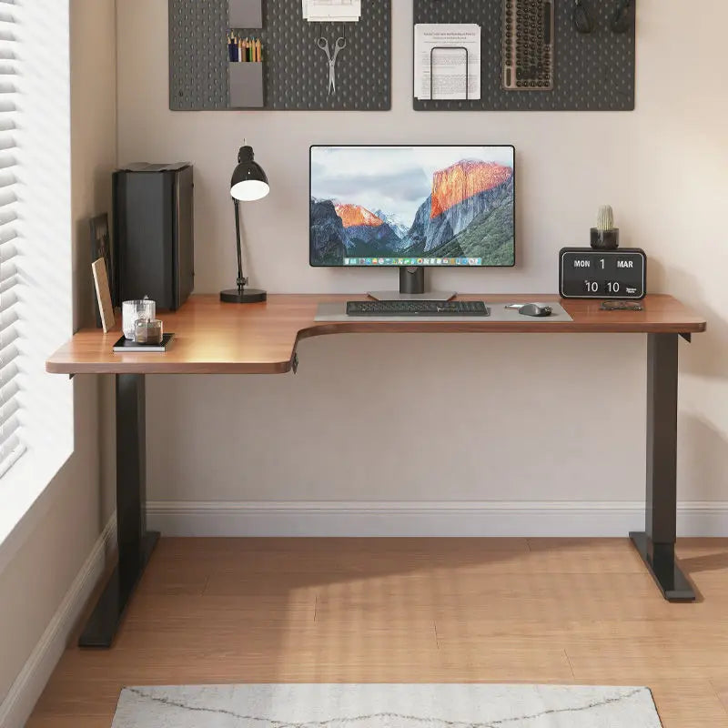 Intelligent Modern Home Office Adjustable Computer Desk Durable Ergonomics L-Shaped Corner Lifting Platform Electric Home Office