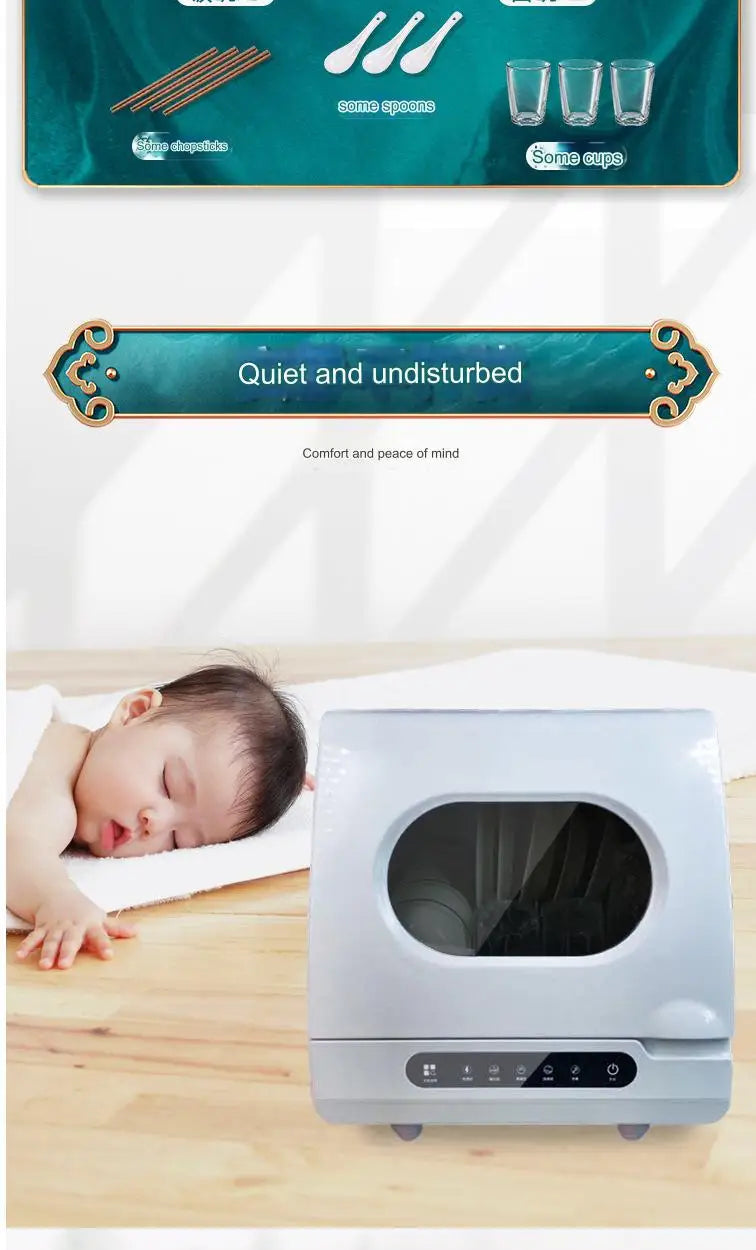 Household Portable Dishwashers Washing Machine Electric Heating Touch Control Small Table Top Automatic Countertop Dishwasher