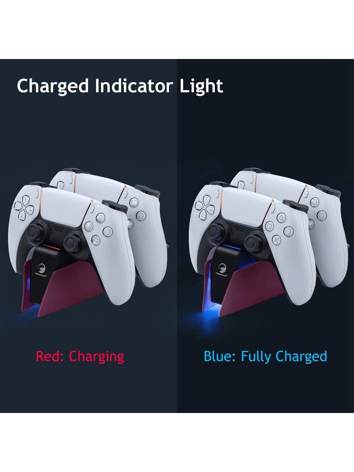 Game Wireless Charging Station for PS5 with Dual Fast Charger Dock and LED Charging Indicators