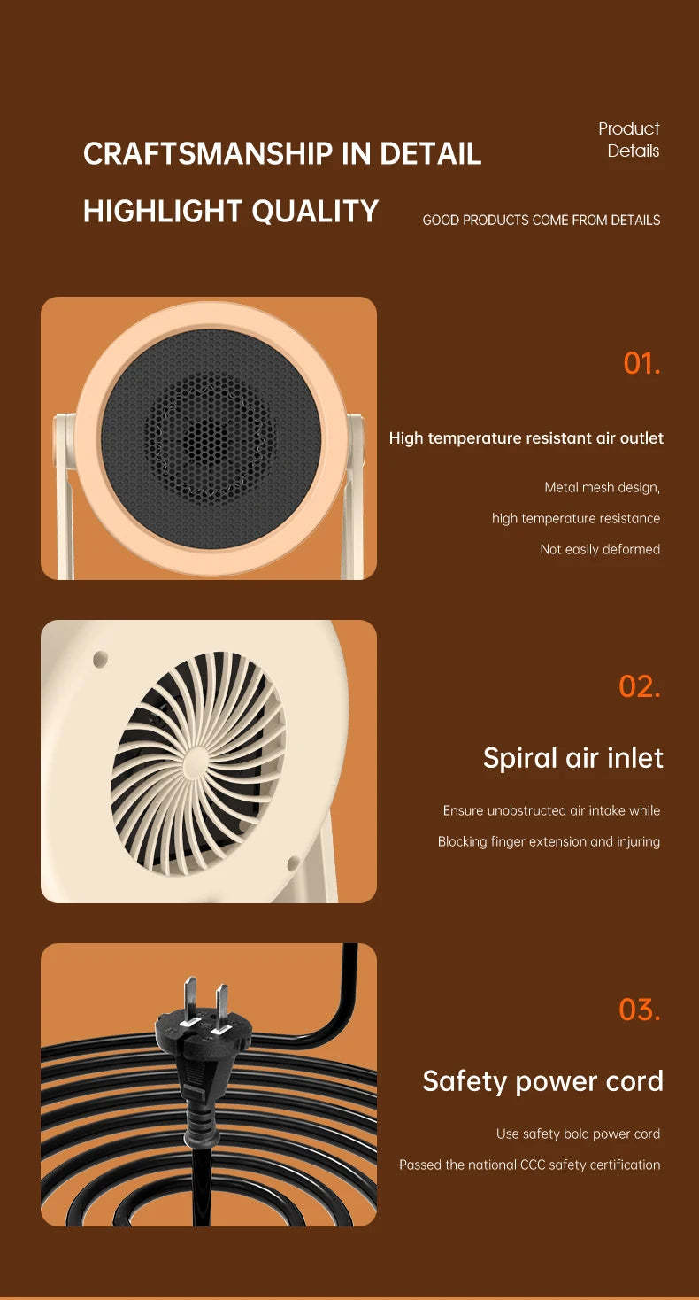 Portable Desktop Heater Electric Heater Hot Air Blower Fan Heater Mini Radiator Office Room Home Appliance Warmer Low Consumptio