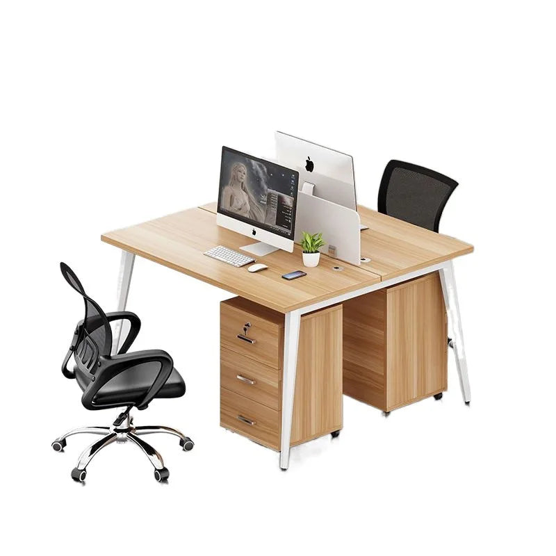 Office Furniture Computer Table Design Executive Modern Desk With Cabinet And Drawers Large Storage Space Workstation For Staff