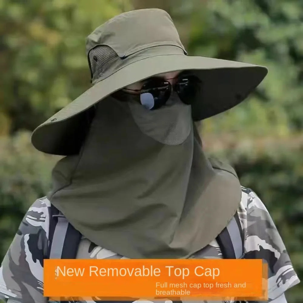 Fishing Caps Caps Mask Set Bucket Hat Sunscreen UV Protection Fisherman Hat Neck Headband Visor Sun Hat Outdoor